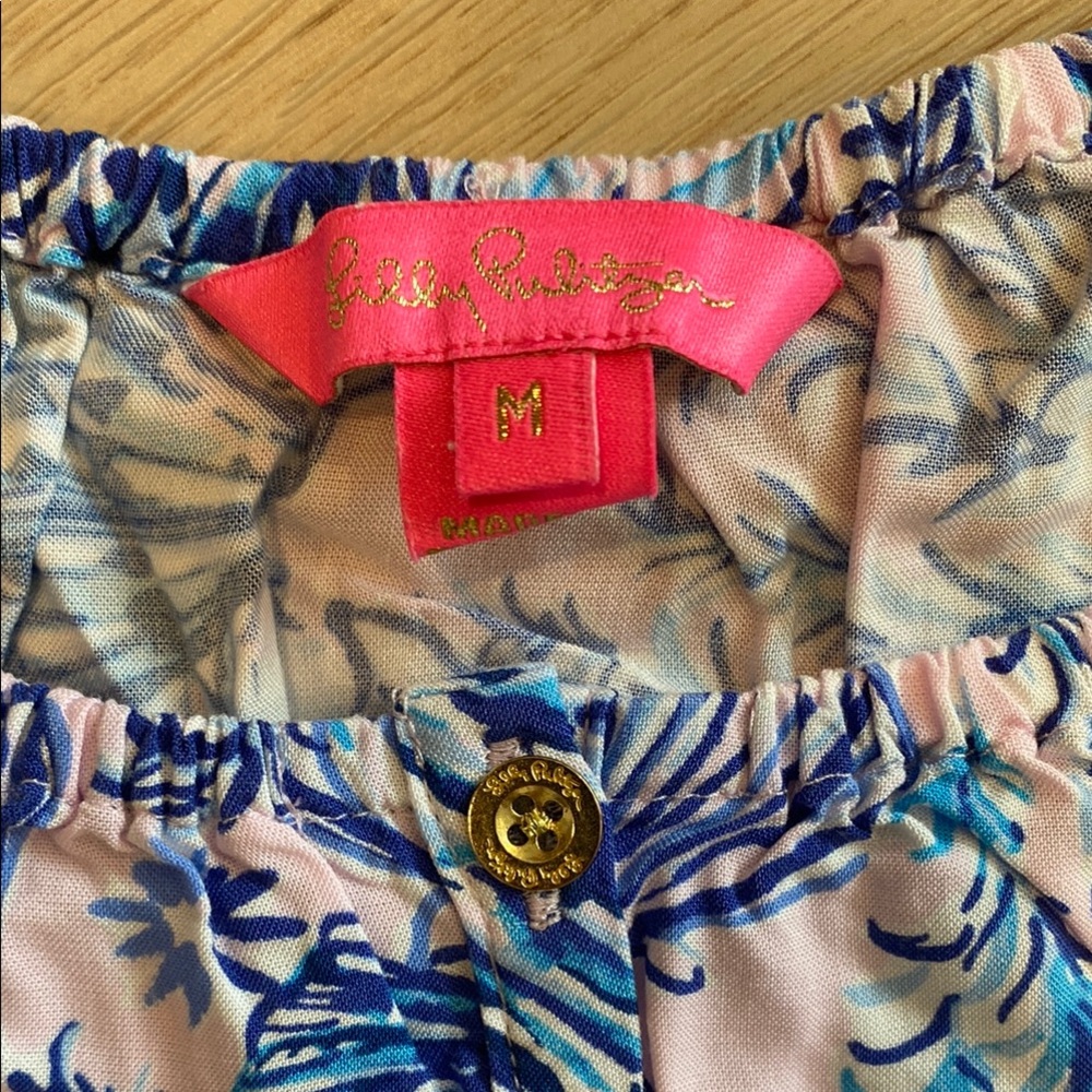 Lilly Pulitzer Blue and pale pink tropical dress